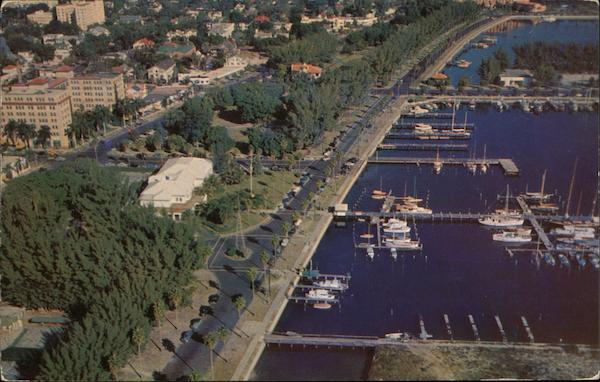 Aerial View Showing Yacht Club and Basin St. Petersburg Florida