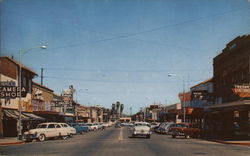 View of Business District Postcard