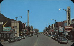 2nd Street and Business District Looking North Postcard