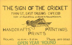 The Sign of the Cricket East Orleans, MA Postcard Postcard Postcard