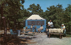 Carefree Camping, Cape Cod Postcard