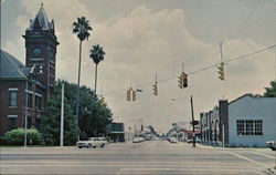 Main Shopping Area of Bradford County Postcard
