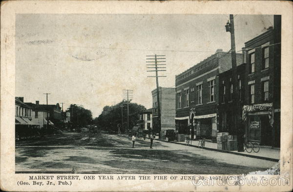 Market Street, One Year After the Fire of June 23, 1907 Attica New York