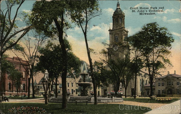 Court House Park and St. John's Cathedral Milwaukee Wisconsin