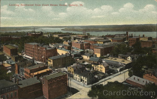 Looking Southwest from Court House Dome Quincy Illinois