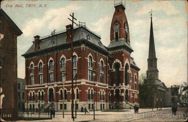 City Hall Troy, NY Postcard