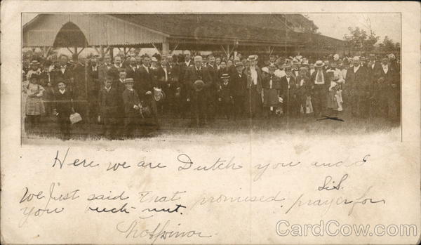 Snapshot of Large Group of People Fort Hunter New York