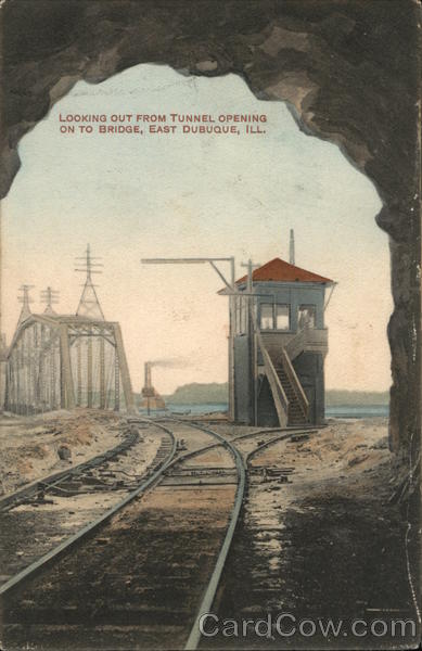 Looking Out from Tunnel Opening on to Bridge East Dubuque Illinois