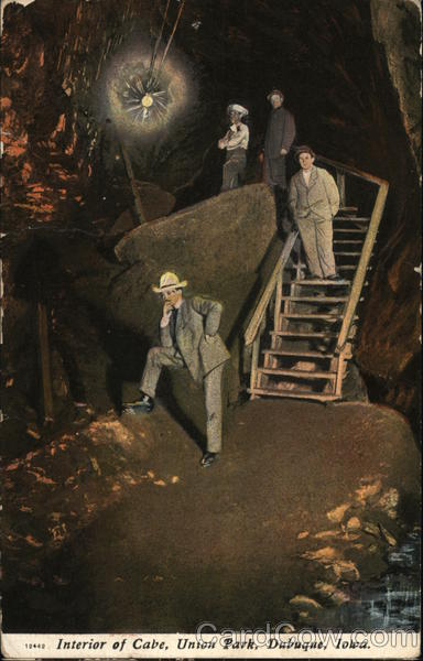 Interior of Cave in Union Park Dubuque Iowa