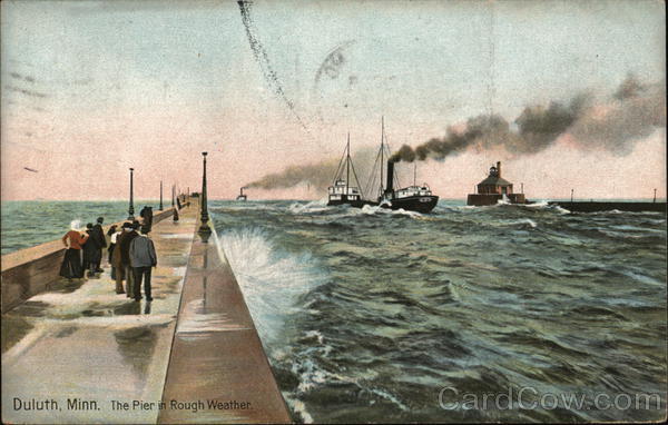 The Pier in Rough Weather Duluth Minnesota