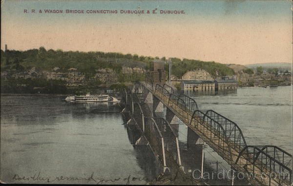 R. R. & Wagon Bridge Connecting Dubuque & East Dubuque Illinois