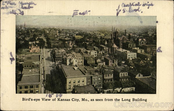 Bird's-eye View of City, As Seen From the Long Building Kansas City Missouri