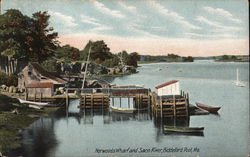 Norwoods Wharf and Saco River Postcard