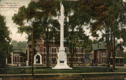 Court House and its Adjacent Buildings Delhi, NY Postcard Postcard Postcard