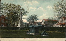 Soldiers Monument Defiance, OH Postcard Postcard 