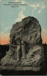 Elia Corti Statue, Cut Frome One Piece of Granite Postcard