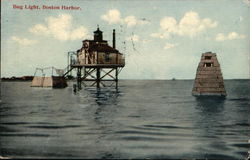 Bug LIght, Boston Harbor Postcard