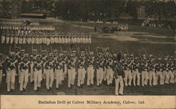 Battalion Drill at Culver Military Academy Postcard