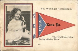 You Won't Get Homesick in Knox, Pa. Children Postcard Postcard Postcard