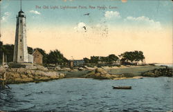 The Old Lighthouse Point New Haven, CT Postcard Postcard Postcard