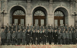 Members of U.S. mail Service Assembled at High School Steps Postcard