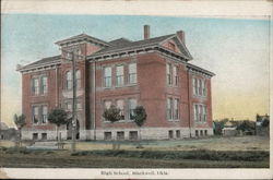 High School Building Postcard