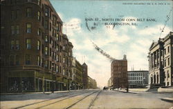 Main St., North From Corn Belt Bank Bloomington, IL Postcard Postcard Postcard