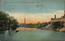 Vermillion River from Suspension Bridge Pontiac, IL Postcard Postcard Postcard