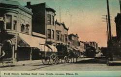 First Street Looking East from Peoria Avenue Dixon, IL Postcard Postcard Postcard