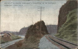 Rockcut & Julien Dubuque's Monument in the Distance Iowa Postcard Postcard Postcard