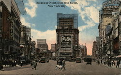 Broadway North from 45th Street Postcard