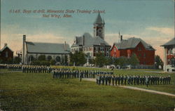 Boys at Drill, Minnesota State Training School Postcard