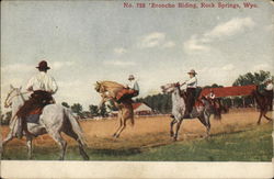 Broncho Riding Rock Springs, WY Postcard Postcard Postcard
