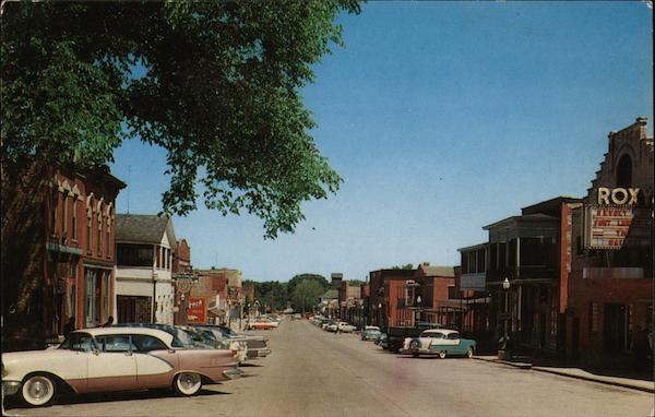 Looking Along Main Street Pecatonica Illinois