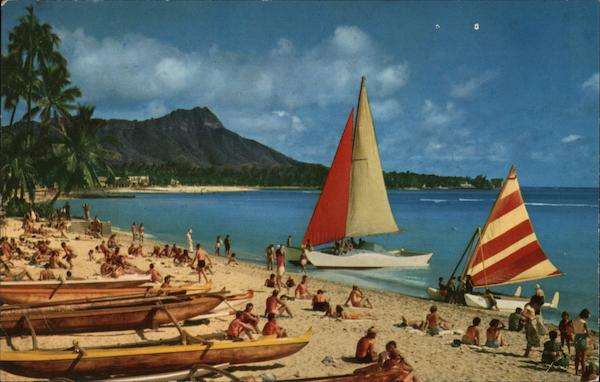 Outrigger and Catamaran Waikiki Beach Hawaii