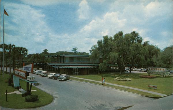 Entrance to Town Showing Cafeteria and Restaurant Silver Springs Florida