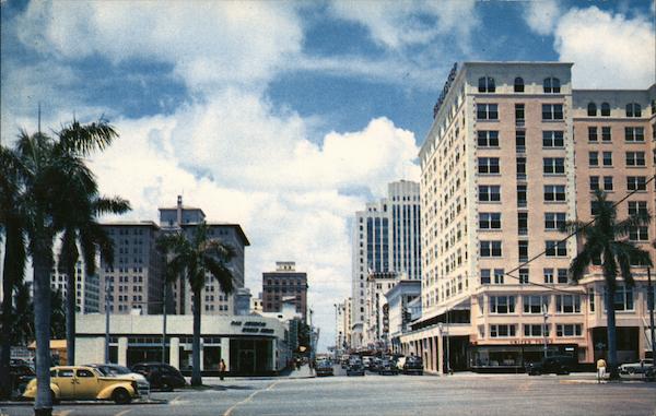Flagler Street Miami Florida H. W. Hannau