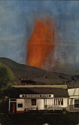 Volcano During Eruption Postcard