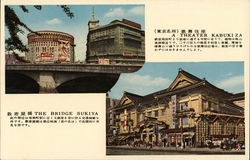 A Theater Kabukiza & The Bridge Sukiya Postcard