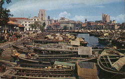 A Singapore River Scene Postcard