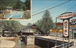 Twin Islands Motel and Restaurant Postcard