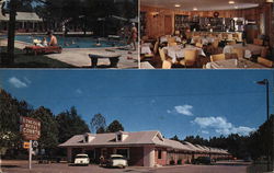 Lincoln Hotel Courts, Swimming Pool and Dining Room Postcard