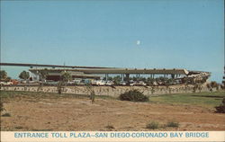 Entrance to Toll Plaza, San Diego-Coronado Bay Bridge California Postcard Postcard Postcard