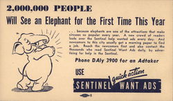 Sentinal Want Ads Postcard