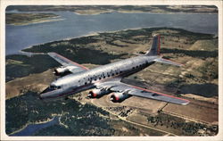 American Airlines Airplane in Flight Postcard