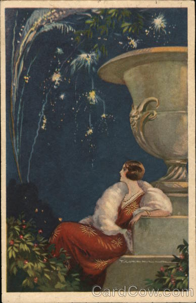 Woman Watching Fireworks Women