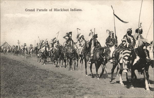 Grand Parade of Blackfoot Indians Native Americana