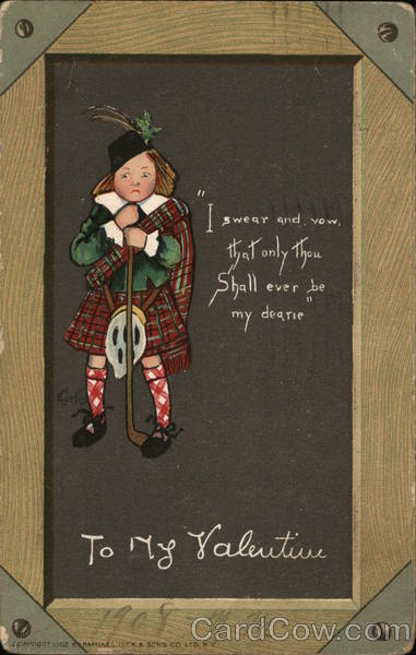 To My Valentine - Boy in Kilt Framed by Chalkboard
