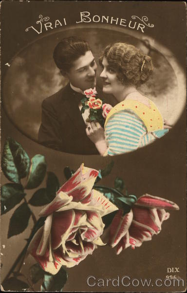 Vrai Bonheur - Roses Below Inset of Man and Woman