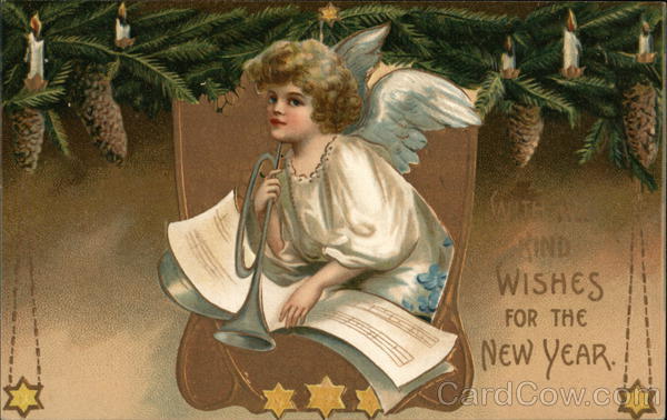 With Kind Wishes For The New Year Angels & Cherubs